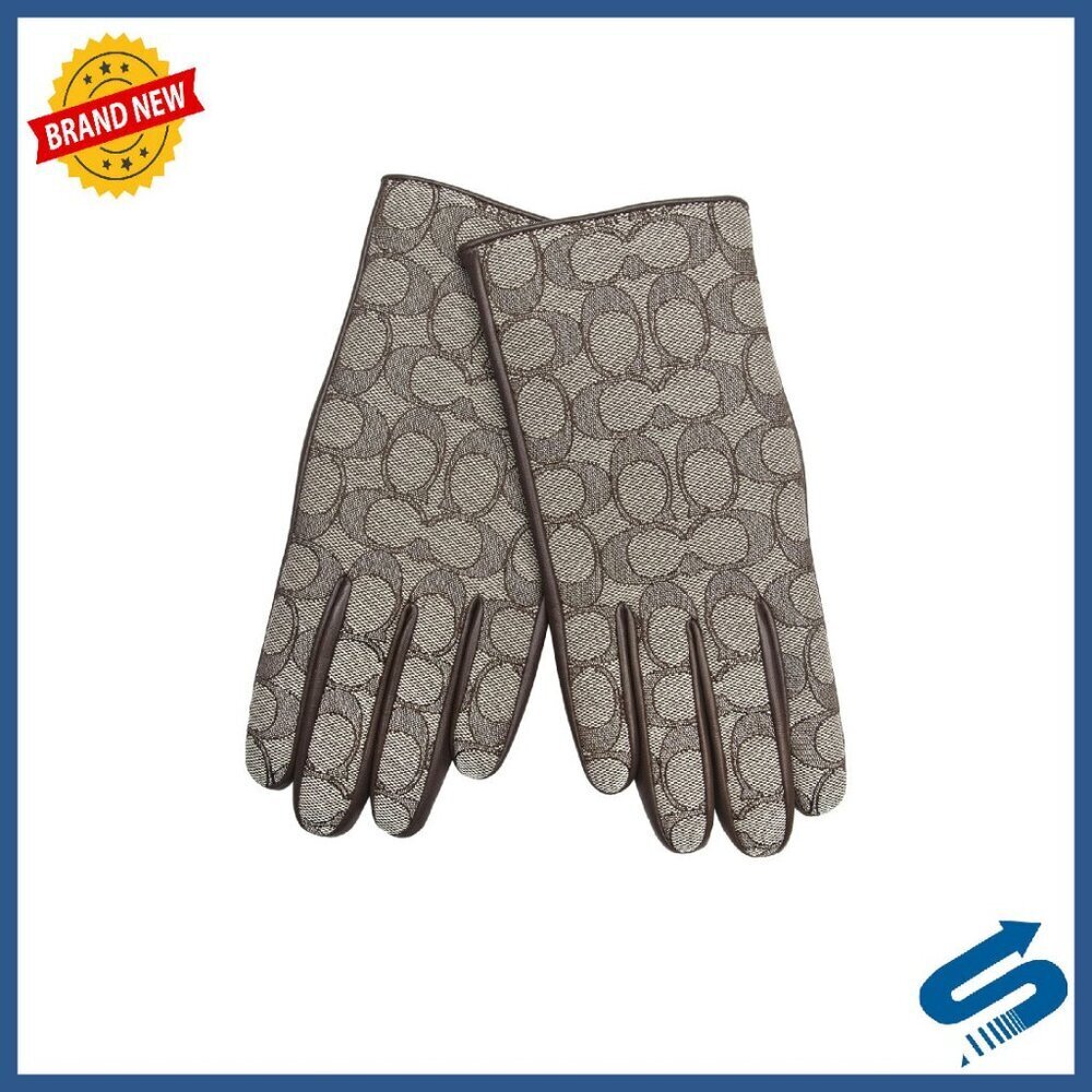Women's Leather Touchscreen Gloves Merino Wool Lined Size 7.5
